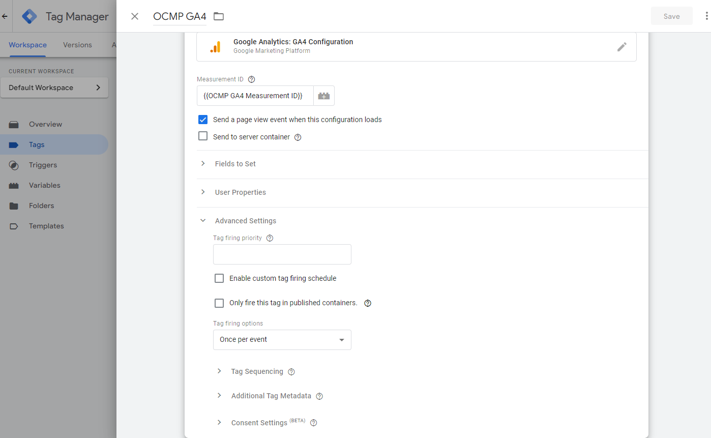 Expand Advenced and Located Consent Settings
