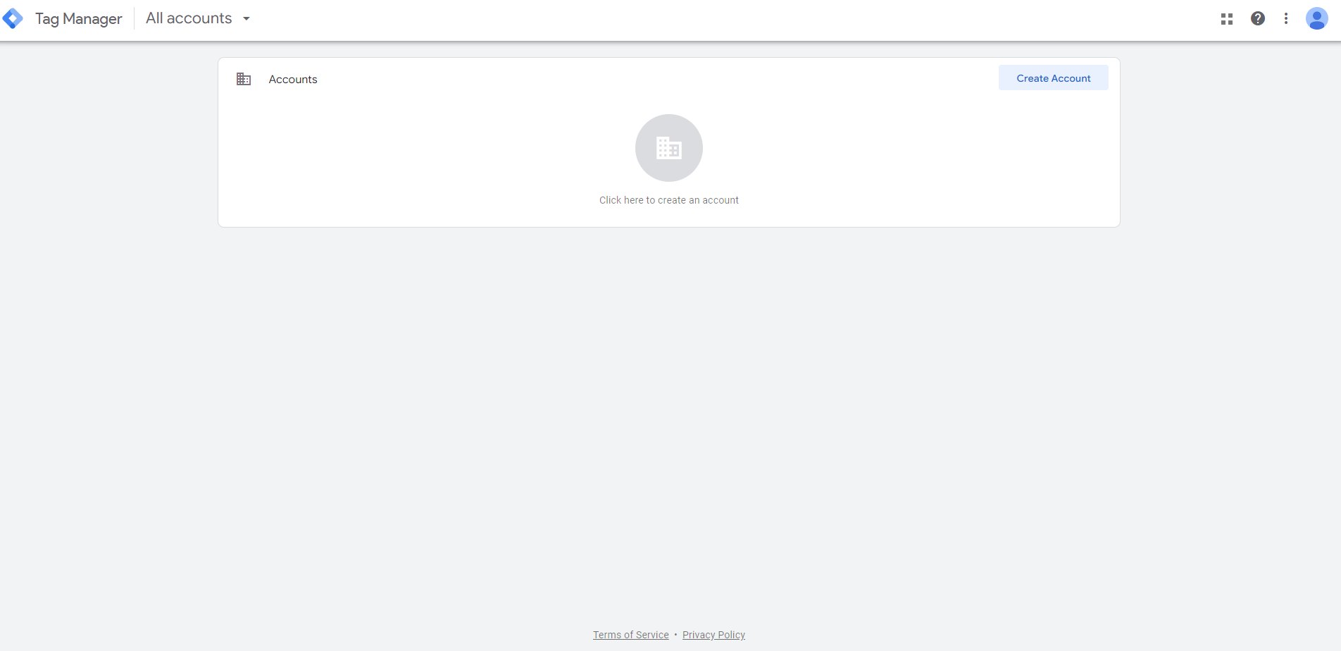 Empty Account Page
